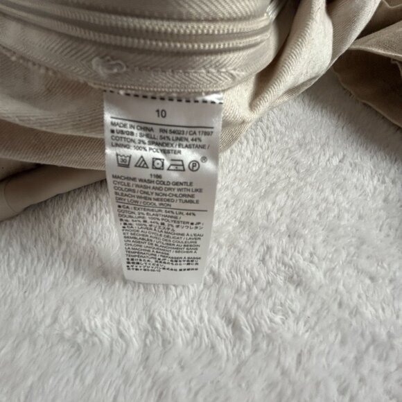 Banana Republic Womens Linen Blend Wide-Leg Sleeveless Jumpsuit 10 Beige New - Picture 4 of 13